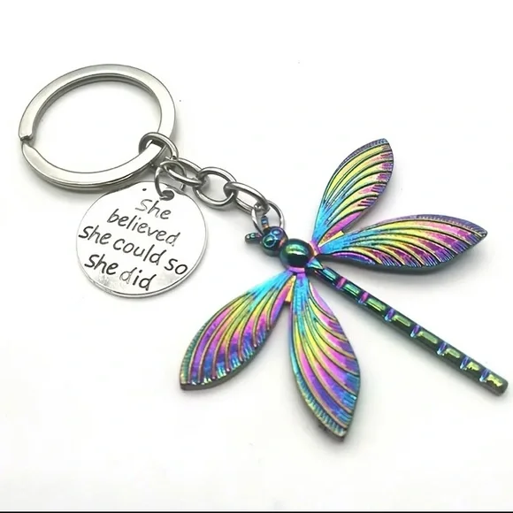 Motivational Dragonfly Keychain - Picture 2 of 4